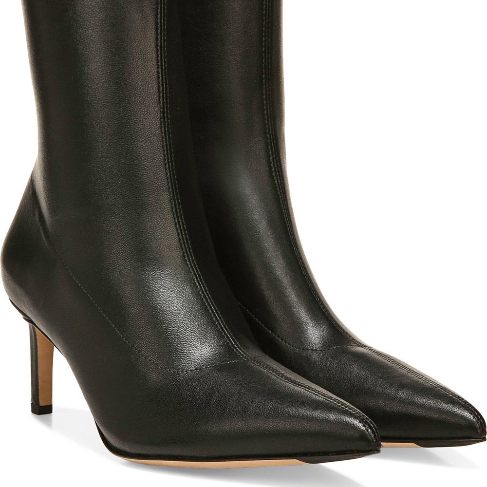 NEW Veronica Beard Lexi Stretch Stiletto Sock Pointed Bootie 11 Black Leather